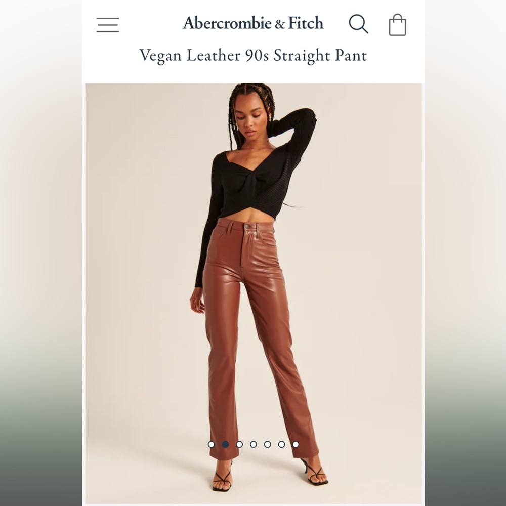 Abercrombie Vegan Leather 90’s Straight Pants